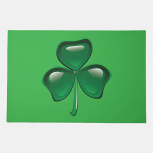 Green Shamrock Three-Leaf Clover Doormat