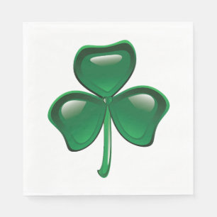Green Shamrock Three-Leaf Clover Napkins