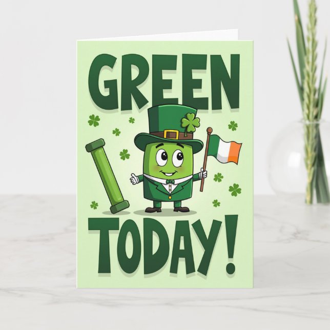Green Shamrock Today Card (Front)