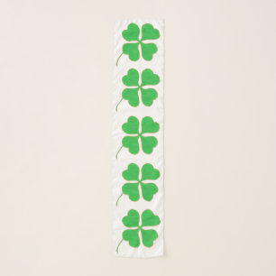 Green Shamrock Trimmed Gold Dots Chiffon Scarf