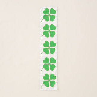 Green Shamrock Trimmed Gold Dots Chiffon Scarf