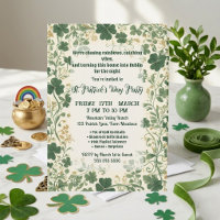 Green Shamrock Vines Funky Saint Patrick's Party