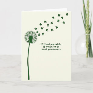 Green Shamrock Wishes Card