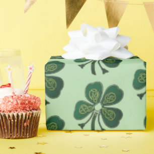 Green Shamrocks 2025 Wrapping Paper