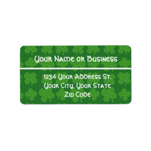 Green Shamrocks Address Label