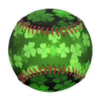 Green Clover Leaf Baseball, Zazzle