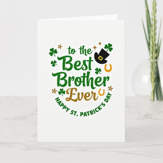Green Shamrocks Best Brother Card (Front)