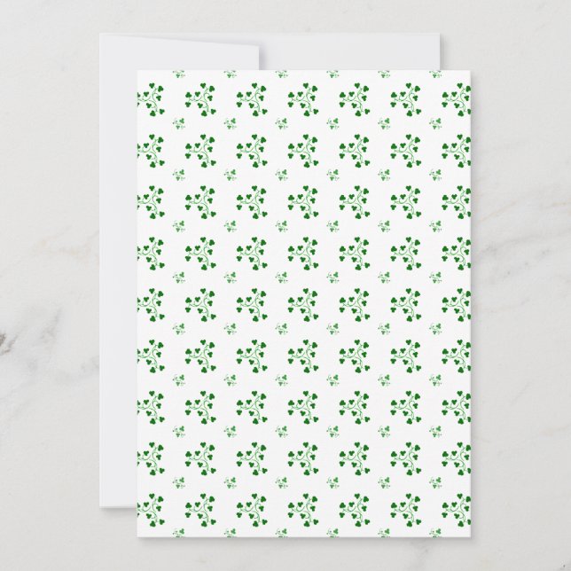 Green Shamrocks Circles Pattern Invitation (Front)