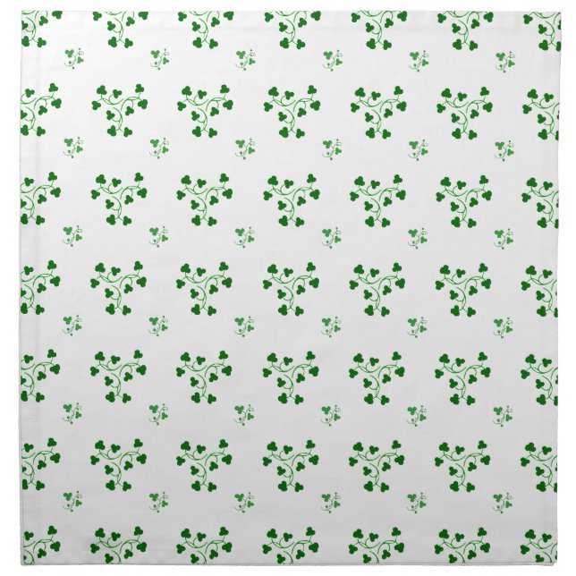 Green Shamrocks Circles Pattern Napkin (Front)