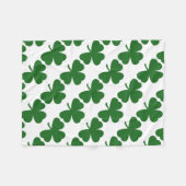 Green Shamrocks Clover Pattern St. Patrick's Day Fleece Blanket (Front (Horizontal))