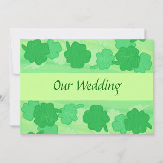 Green Shamrocks Collage, Wedding Invitations