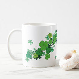 Green Shamrocks & Daisies Mug