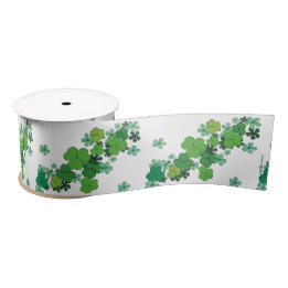 Green Shamrocks & Daisies St Patrick's Ribbon