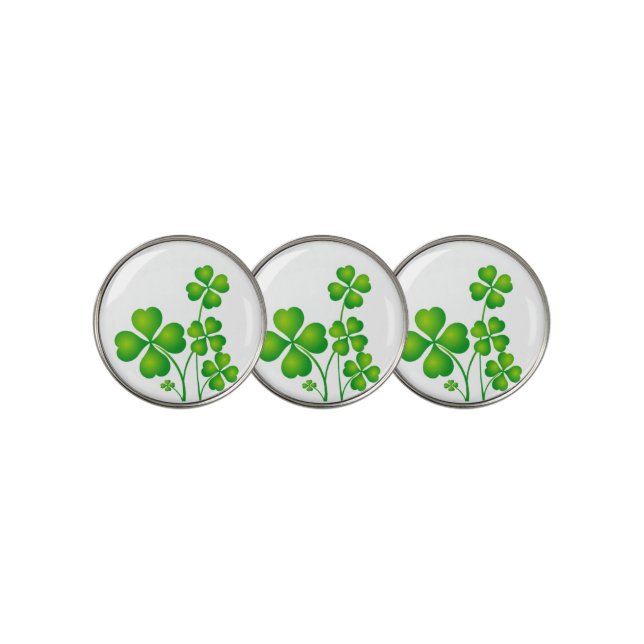 Green Shamrocks   Golf Ball Marker (3 Up)