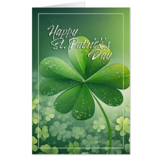 Green Shamrocks Happy St. Patrick's Day (7) c Card