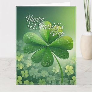 Green Shamrocks Happy St. Patrick's Day (7) c Card
