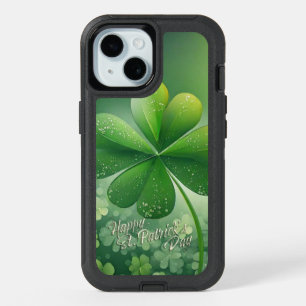 Green Shamrocks Happy St. Patrick's Day (7) c iPhone 15 Case