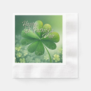 Green Shamrocks Happy St. Patrick's Day (7) c Napkins