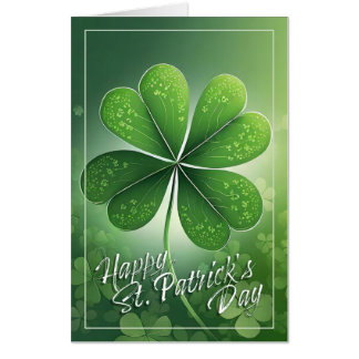 Green Shamrocks Happy St. Patrick's Day (8) c Card