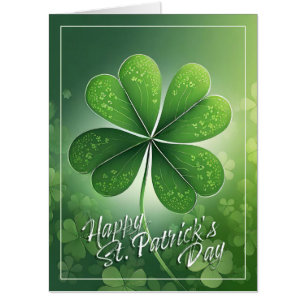 Green Shamrocks Happy St. Patrick's Day (8) c Card