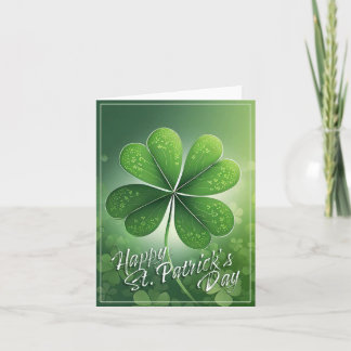Green Shamrocks Happy St. Patrick's Day (8) c Card