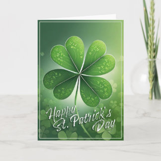 Green Shamrocks Happy St. Patrick's Day (8) c Card