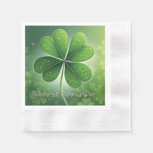 Green Shamrocks Happy St. Patrick's Day (8) c Napkins