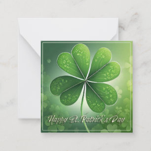 Green Shamrocks Happy St. Patrick's Day (8) c Note Card