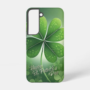 Green Shamrocks Happy St. Patrick's Day (8) c Samsung Galaxy S22 Case