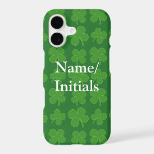 Green Shamrocks, Irish Clover Pattern iPhone 17 Case