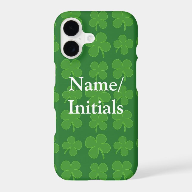 Green Shamrocks, Irish Clover Pattern Iphone Case (Back)