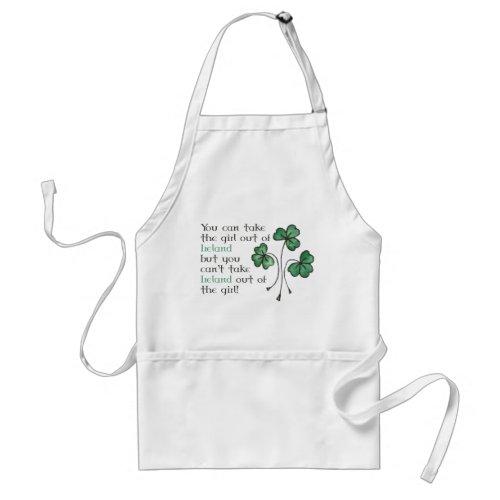 Green Shamrocks Irish Girl Quote Sturdy Apron