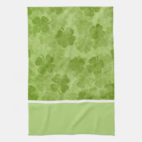 Green Shamrocks Irish Kitchen Towels