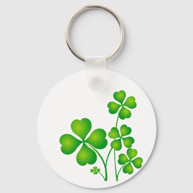 Green Shamrocks  Keychain (Front)
