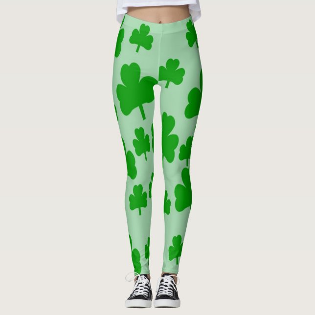 Green Shamrocks Leggings (Front)
