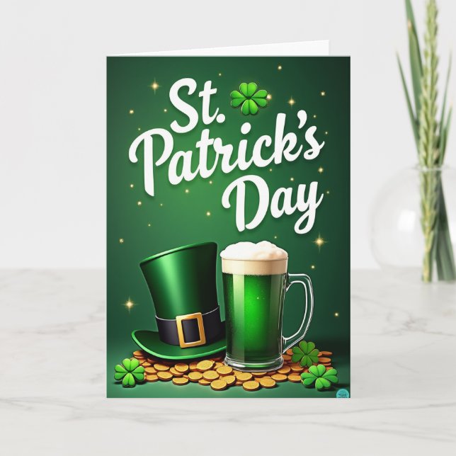 Green Shamrocks Luck Card (Front)