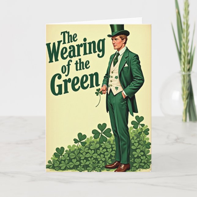 Green Shamrocks Man Card (Front)
