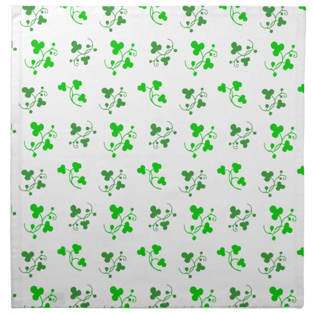 Green Shamrocks Pattern Cloth Napkin (Front)