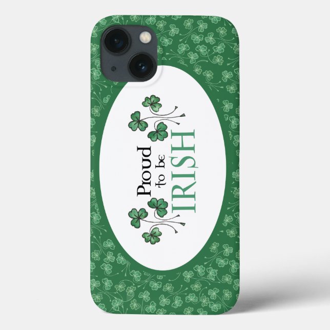 Green Shamrocks Proud to be Irish iPad Case (Back)