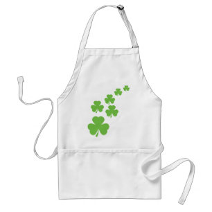 green shamrocks rain adult apron