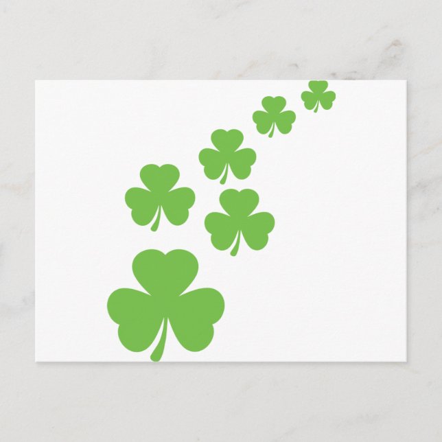 green shamrocks rain postcard (Front)