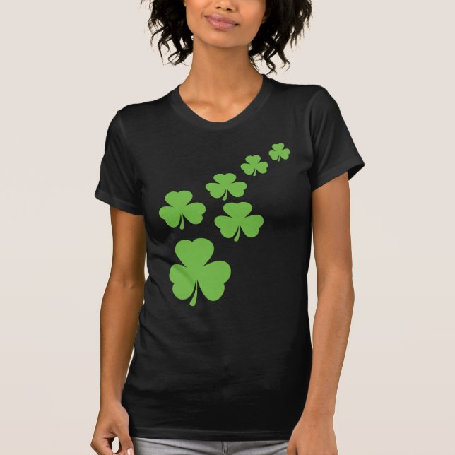 green shamrocks rain T-Shirt (Front)