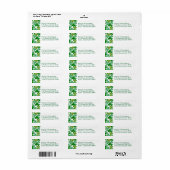 Green Shamrocks Return Address Labels Personalised (Full Sheet)