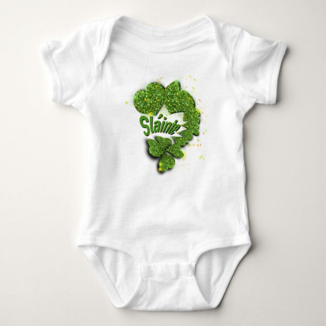 Green Shamrocks | sparkling hearts ShainteT-Shirt Baby Bodysuit (Front)