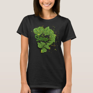 Green Shamrocks sparkling hearts ShainteT-Shirt T-Shirt