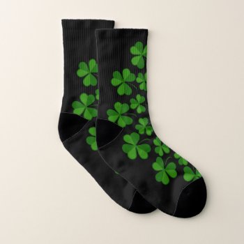 Green Shamrocks St. Paddys Day Socks by pamdicar at Zazzle