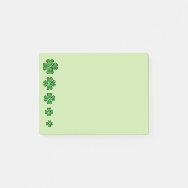 Green Shamrocks St. Patrick's Day Post-It Notes (Front)