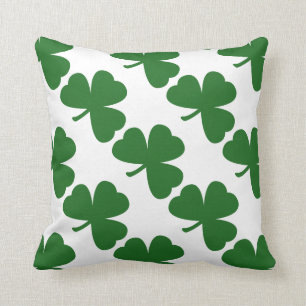 Green Shamrocks St. Patrick's Day Throw Pillow
