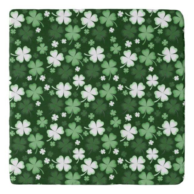 Green Shamrocks, St. Patrick's Day Trivet (Front)