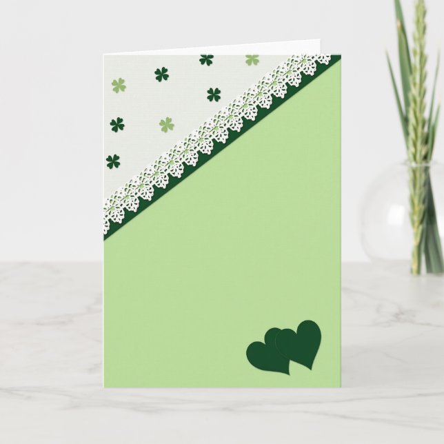 Green Shamrocks Texture Pattern Card (Front)